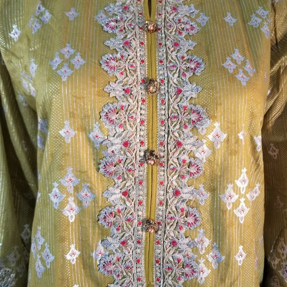 Tawakkal Pakistani Embroidered Jacquard Cotton Banarsi Shalwar Kameez Large/43 - Picture 10 of 14